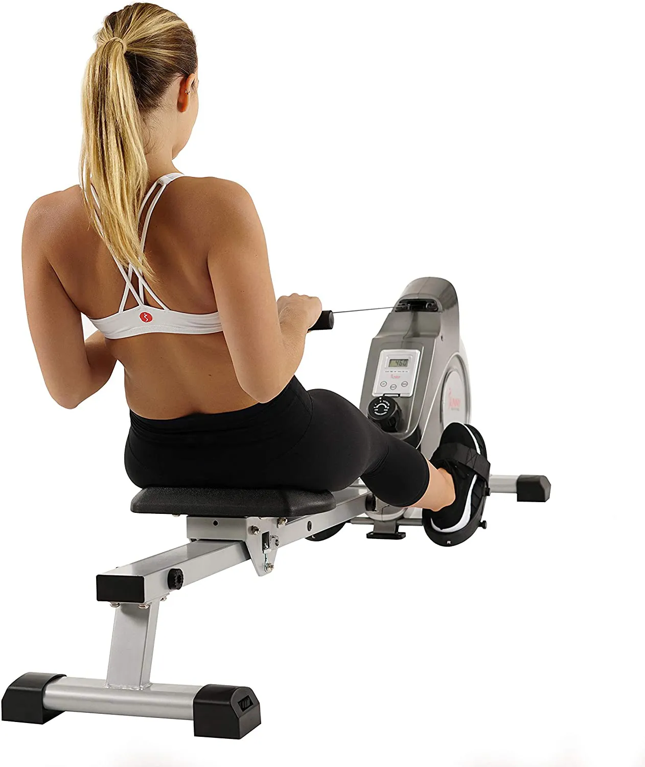 Sunny Health & Fitness Magnetic Rowing Machine Rower with LCD Monitor