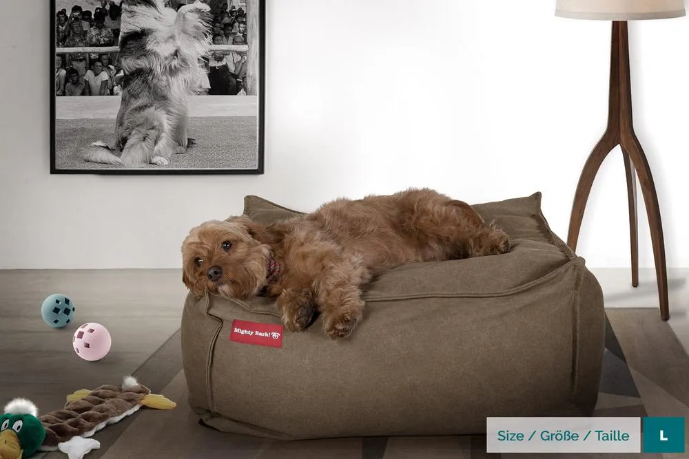 The Crash Pad Memory Foam Dog Bed - Canvas Earth