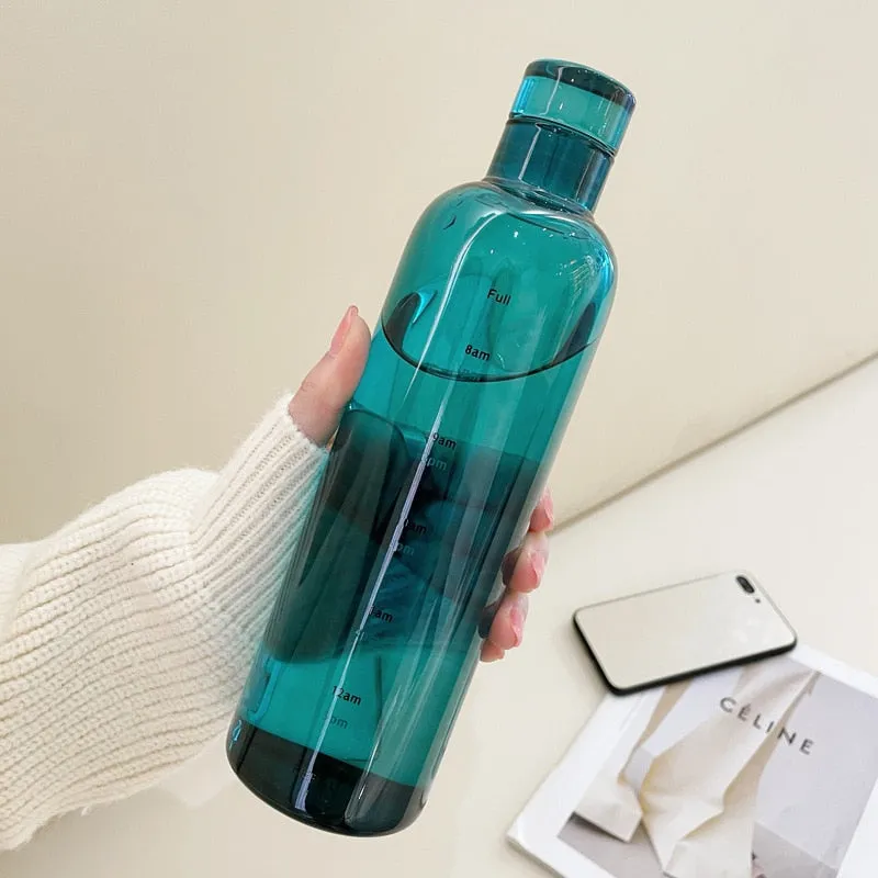 Time Scale Heat-Resistant Glass Water Bottle