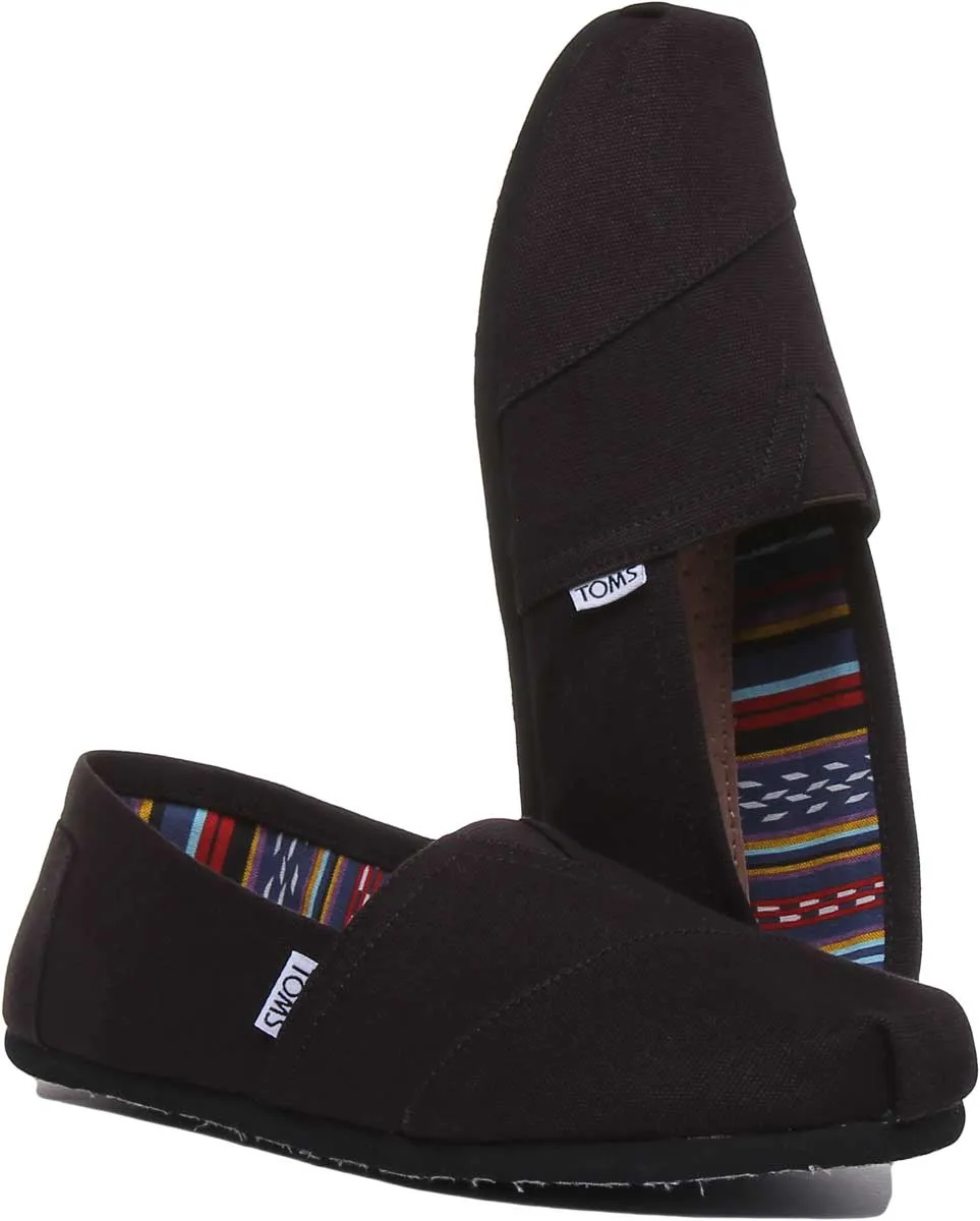 Toms Classic Slip On In Black Mono