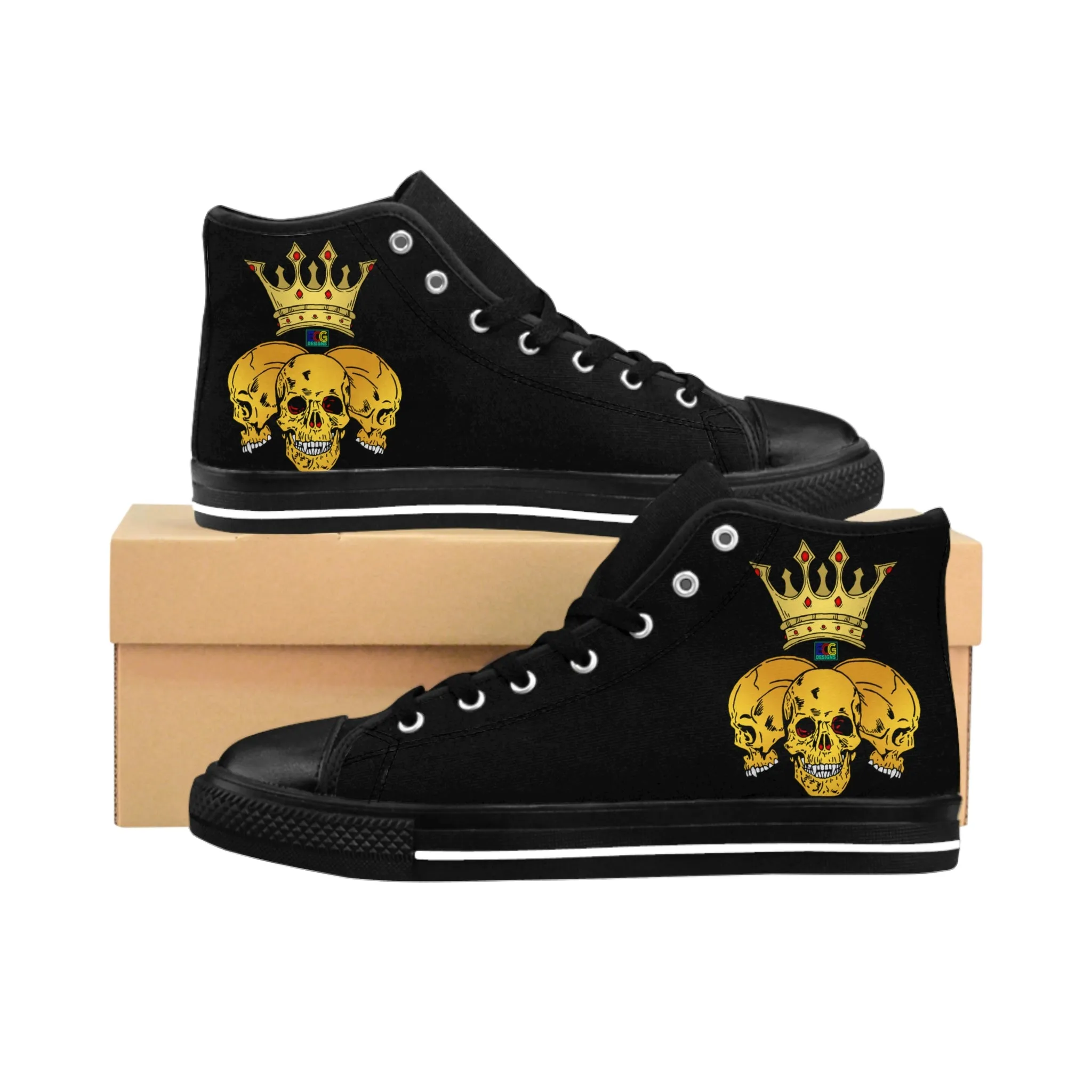 Triple Skull Crown Women's Classic Sneakers