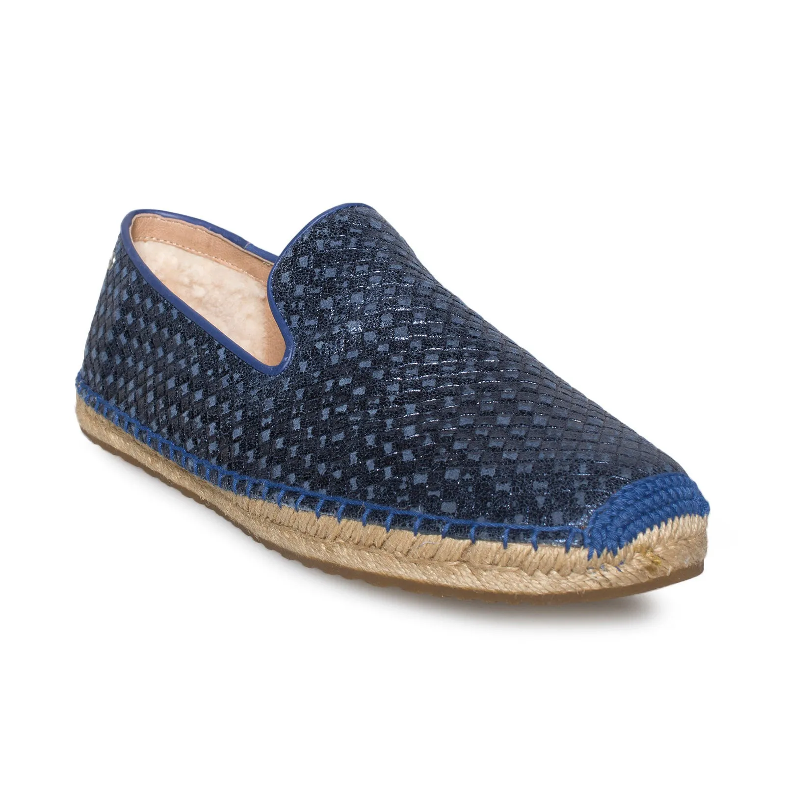 UGG Sandrinne Metallic Basket Racing Stripe Blue Shoes