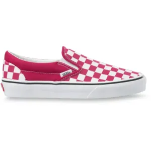 Vans Unisex Check Classic Slip On Shoes - Cerise / True White