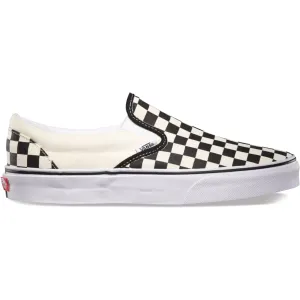 Vans Unisex Classic Slip On Checkerboard Shoes - Black / Beige / White