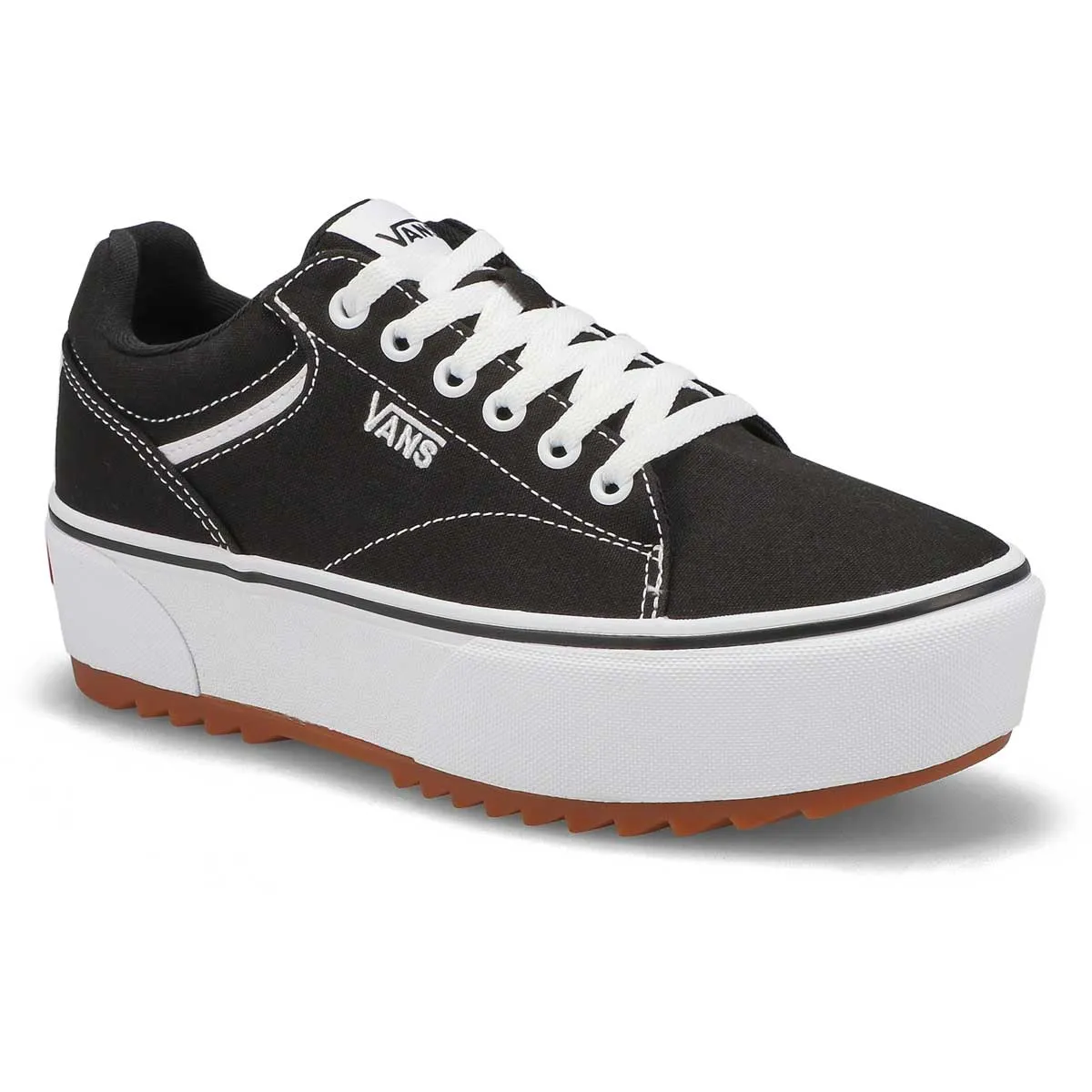 Vans Women's Seldan Platform Black and white Sneaker VNOA5JLEBLK1