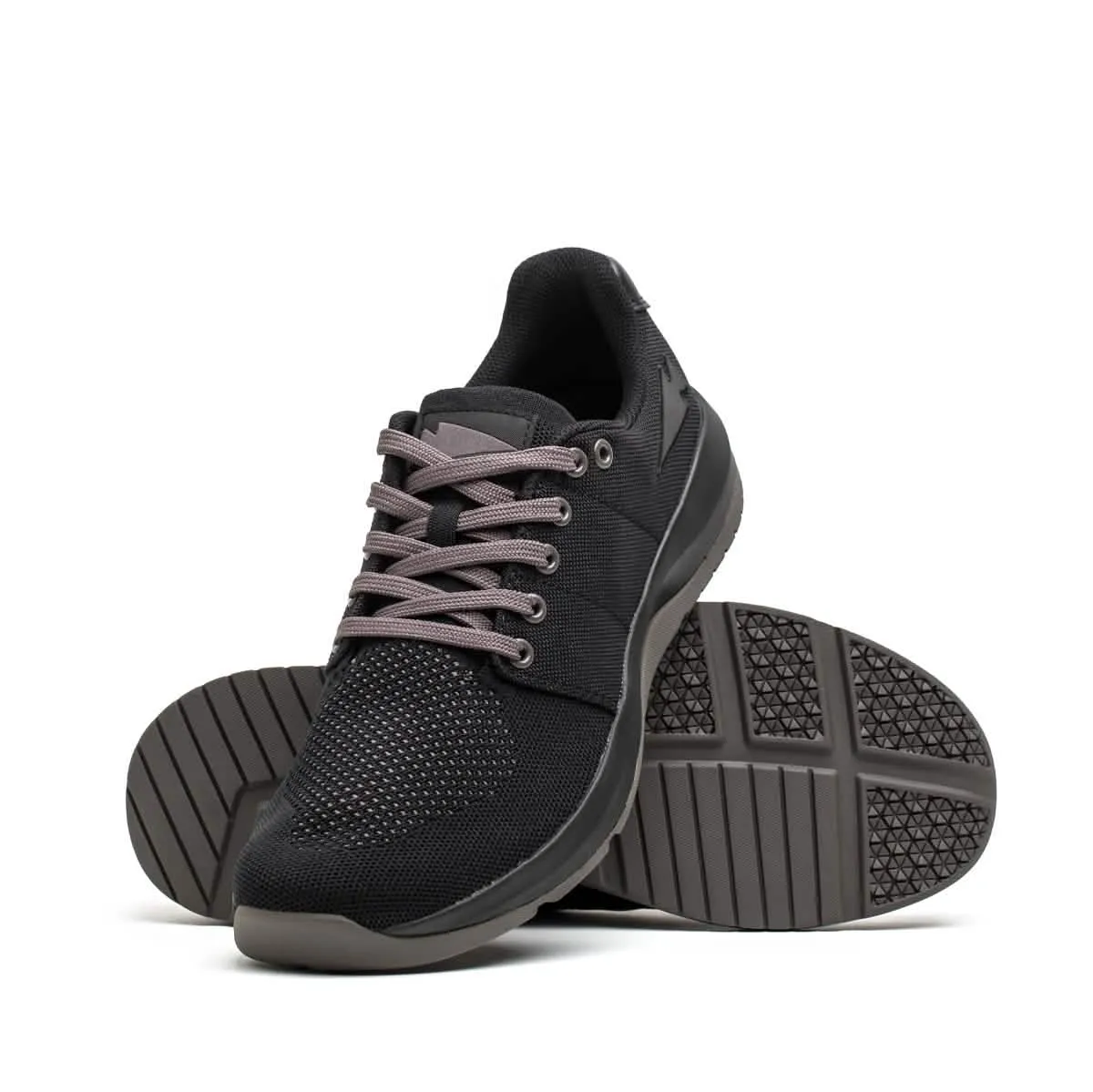 Women's Ballistic Trainers - Black   Black   Charcoal W/ Black Reflective Spearhead