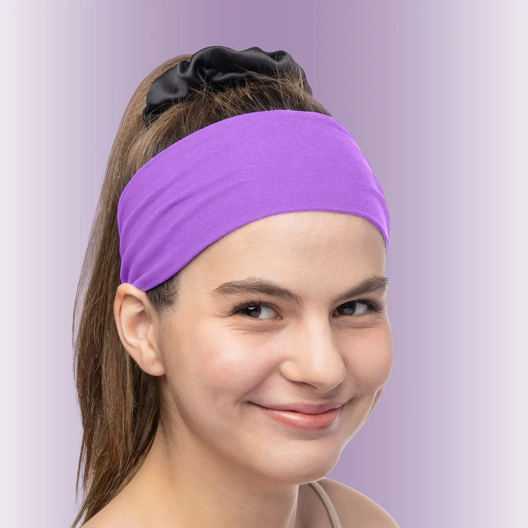 Women's Headbands Cotton Jersey 3" Wide Yoga Fitness Fashion Made in the USA Orchid