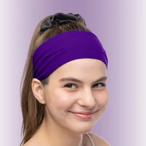 Women's Headbands Cotton Jersey 3" Wide Yoga Fitness Fashion Made in the USA Purple