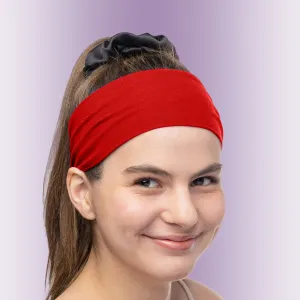 Women's Headbands Cotton Jersey 3" Wide Yoga Fitness Fashion Made in the USA Red