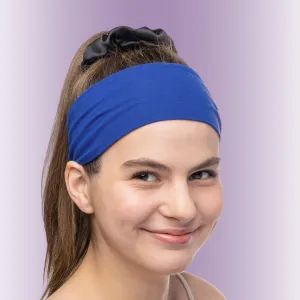 Women's Headbands Cotton Jersey 3" Wide Yoga Fitness Fashion Made in the USA Royal