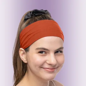 Women's Headbands Cotton Jersey 3" Wide Yoga Fitness Fashion Made in the USA Rust