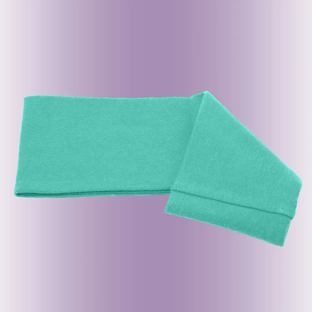 Women's Headbands Cotton Jersey 3" Wide Yoga Fitness Fashion Made in the USA Seafoam