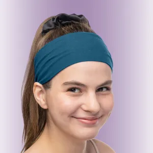 Women's Headbands Cotton Jersey 3" Wide Yoga Fitness Fashion Made in the USA Teal