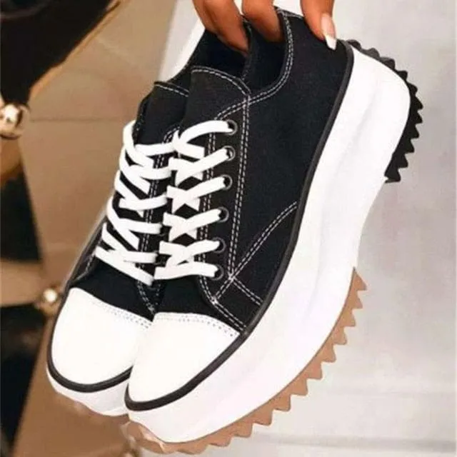 Zebra Pattern Canvas Women Sneakers